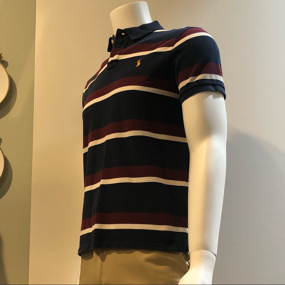 Polo Ralph Lauren Navy/Burgundy/White Striped Polo - Picture 4 of 9